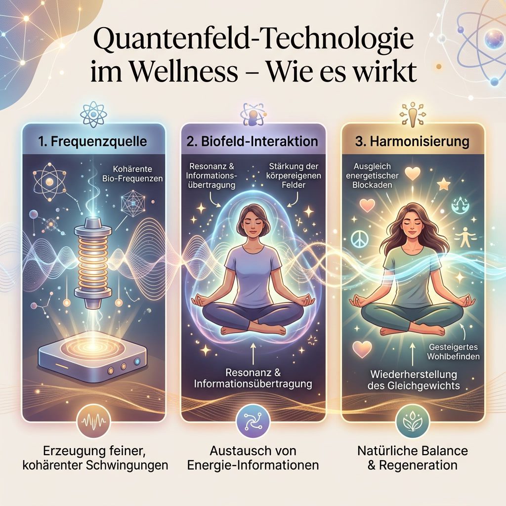 Tabelle: Klassische Abschirmtechnik vs. Quantenfeld-Technologie im Vergleich – Wirkprinzip, Stromversorgung, Messbarkeit